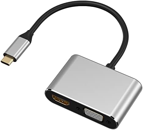 AORZ USB C до HDMI VGA адаптер, USB Type C до VGA HDMI Splitter Converter Thunderbolt 3 Dual HDMI VGA адаптер за MacBook Pro/Air