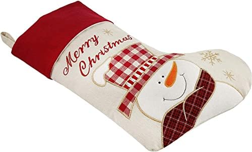 Dearsun Set од 4, 18 Персонализирани прилагодени Божиќни чорапи со технологија за везови, Дедо Мраз, Снежен човек, ирваси, пингвин дизајнира