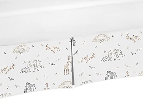 Слатка џојо дизајнира џунгла сафари животни момче девојче бебе креветчето здолниште расадник прашина рафла кафеава беж таупе црно -бел