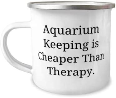 Прекрасно чување на аквариум, чувањето на аквариумот е поевтино од терапијата, празникот 12oz кампер кригла за чување на аквариум