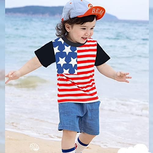4-ти јули маица дете Девојче Девојче четврто starвезда Американско знаме САД Патриотски спомен ден кошула за деца независност на врвот