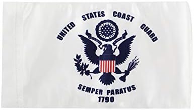 Знаме на мотоцикл Гуаими американска крајбрежна стража 5,5 x 9 инчи со ракав од 3/8 за двојно знаме на знамето на знамето