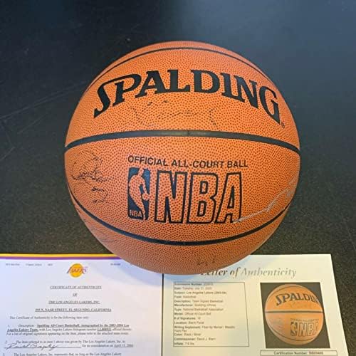 Коби Брајант 2003-04 Тимот на Лос Анџелес Лејкерс потпиша НБА игра кошарка JSA COA - Автограмирани кошарка