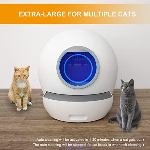 Кутија За Самочистење Мачки Хилпиг: Екстра Голема Автоматска Кутија За Отпадоци За Мачки со Контрола на АПЛИКАЦИИ &засилувач; Безбедно