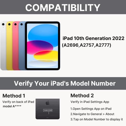 Edaiser iPad 10-Ти Случај На Тастатура: За Нова 2022 apple iPad 10 Генерација 10,9 Инчен Капак На Тастатурата Со Паметна Подлога
