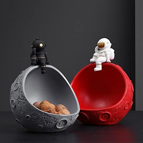 Креативен астронаут овошна чинија, кутија за складирање клучеви за украс, чинија за ужина со бонбони, декорација на масата во дневната