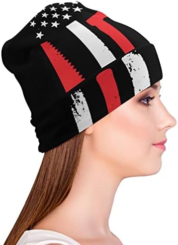 Американско столарско знаме Унисекс Бејни капаче меко топло череп капа за пулвер за спиење трчање случајно