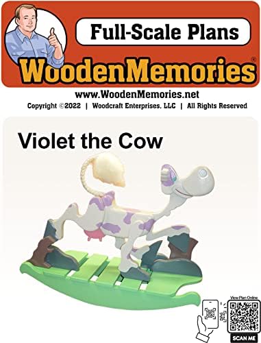 Дрвени Спомени Виолетова Крава-Дрво Планови &засилувач; Следење На Модели За Лулка Животни (Вудкрафт Проектот од