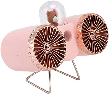 Двојно глава мотор со мотор Спреј Електричен преносен вентилатор USB полнење со електрична кутија со ноќно светло силно и ветерно