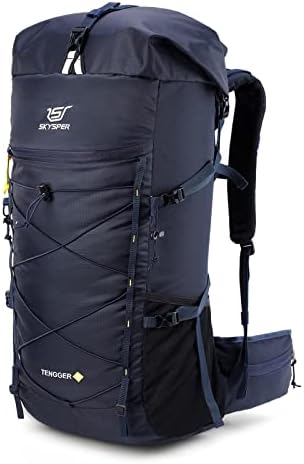 Ранец за пешачење со скејспер, ранец од ранец од 50L/60L за патување за кампување, лесен водоотпорен пакет на отворено за мажи жени