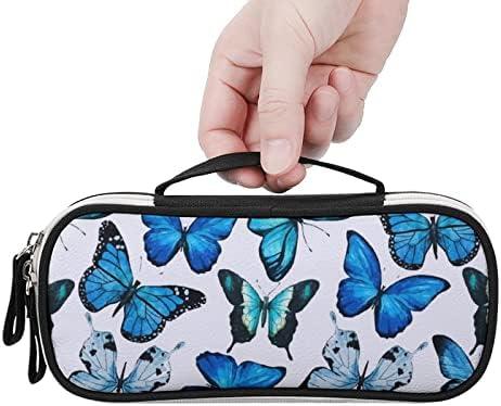 Акварел пеперутка шема печатена молив за торбички со торбички со торбички со рачка со преносна торба за шминка, организатор