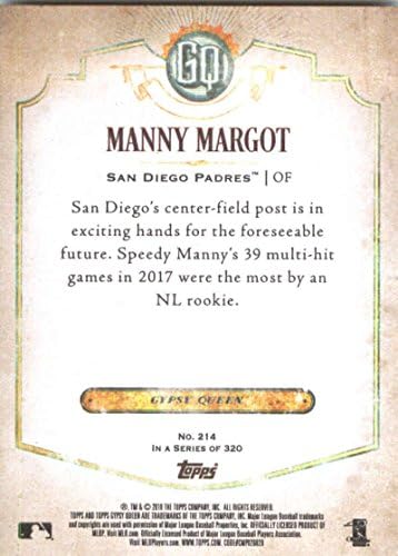 2018 година Цигански кралица 214 Мани Маргот Сан Диего Падрес Бејзбол картичка - GotBaseballCards