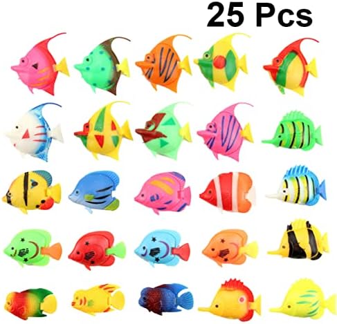Бестојард Океан Декор Минијатурни Играчки 50 парчиња Риба Аквариум Гума Прскање Риба Вештачка Пластика Риба Морска Риба Животни Играчки