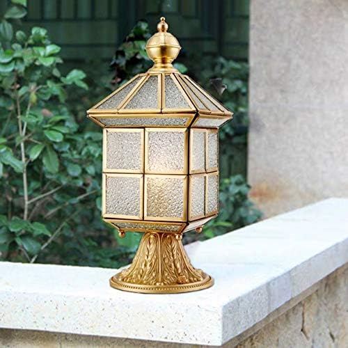 FZZDP Вила колона глава ламба Европски стил на отворено wallидна глава врата Пост ламба на отворено водоотпорна ограда градина тревник осветлување
