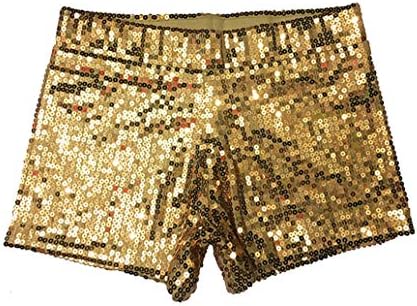 Boermee женски сјајни sequins шорцеви секси шарени танцувачки џез -забави шорцеви