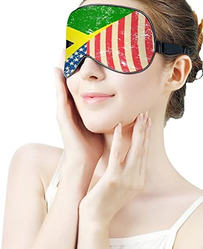 Американско и јамајканско ретро знаме за ролетни маски за спиење ноќно сенка на капакот за прилагодување на окото со смешна графика за жени