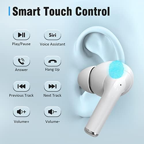 Чоф А3 Вистински Безжични Слушалки Bluetooth 5.0, Вграден Микрофон, Контрола На Допир Со Безжично Полнење Случај Автоматско Спарување