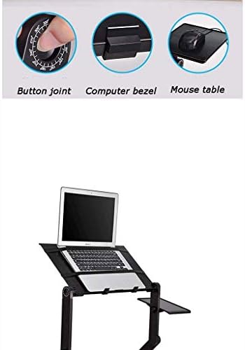 BHGBH лаптоп стојат за кревет, преклопна скут со вентилатор, преклопна стоечка биро, прилагодлива за висина на пријатна лаптоп маса,