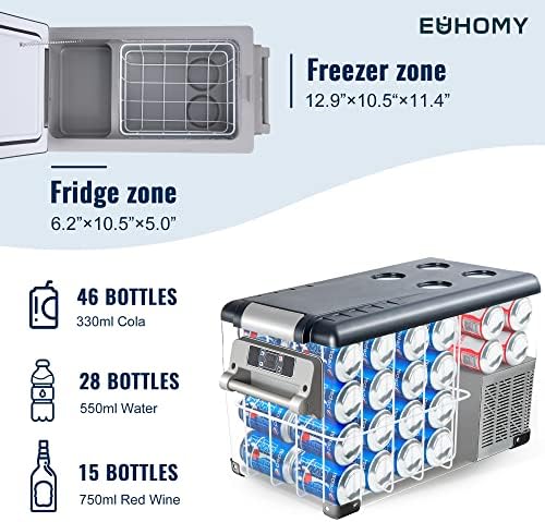Фрижидер за еухомија 12 волти, фрижидер за автомобили 35Liter, RV фрижидер со 12/24V DC и 110-240V AC, ладилник за фрижидер за замрзнување,