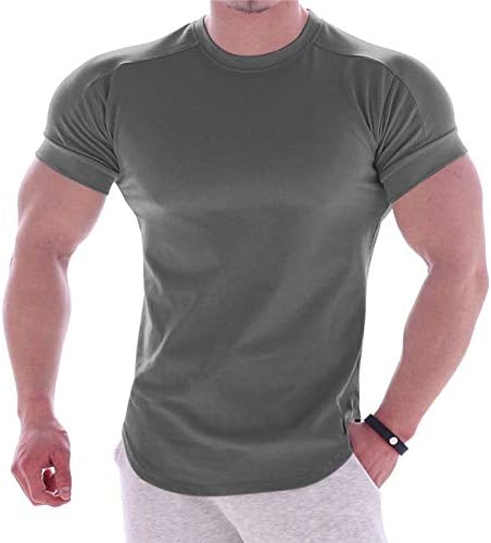 Машки спорт Брзи кратки ракави маица маички кошули за мажи Атлетска салата Активни маички за влага за влага врвови