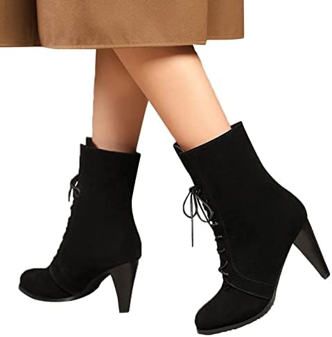 Sgaogew Cowboy чизми со потпетица чизми со чизми со високи потпетици средни чизми обични чевли кратки чизми дами чизми цветни девојки чевли