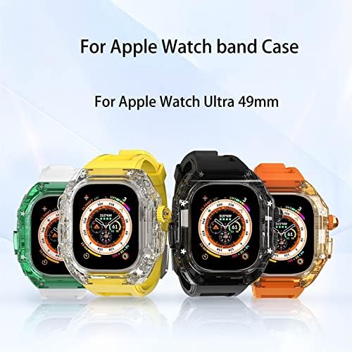 Aemall за Apple Watch Ultra 49mm Band Case Series 8 7 6 5 4 SE лента за нараквици за нараквици WatchBand Light Duty Kit Rugged Заштитна