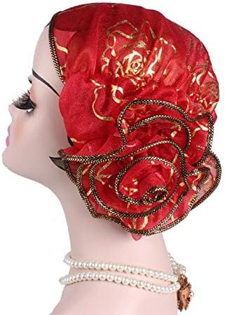 3 пакувања Цветни турбани капачиња за капаци за коса за жени, за жени со глава, пред-врзана капаче за капаче за губење на косата