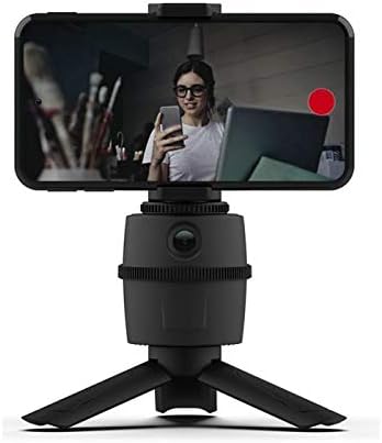 Застанете и монтирајте за Vivo V21 5G - PivotTrack Selfie Stand, Pivot Stand за следење на лицето за Vivo V21 5G - Jet Black