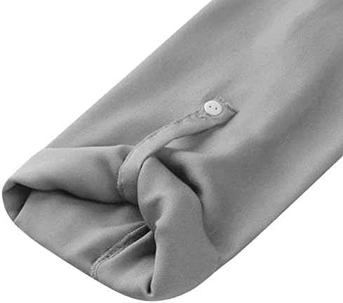 Womenенска блуза 2023 Краток 1/2 ракав длабок V врат шифон Основно лабаво вклопување опуштено вклопување салон Топ маица за девојки