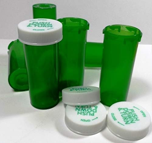 Пластичен рецепт зелени ампули/шишиња 25 пакувања w/капачиња 8 драма-фармацевтска оценка