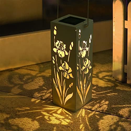 Сончев ЛЕР декоративни градинарски светла на отворено, испуштено метално водоотпорен висечки фенер - деликатна декорација, трајни и еколошки