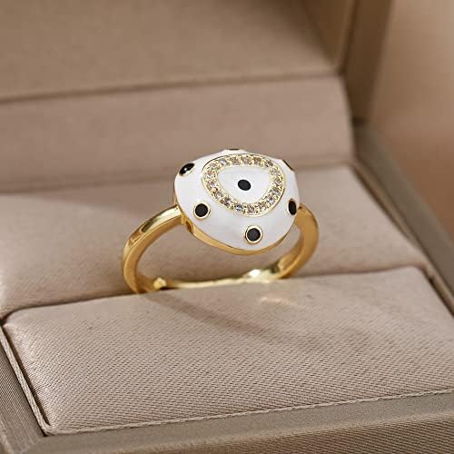 Колесо циркон панк бело зло, прстени за жени, шарм кристално зло, очен прстен женски ангажман свадба накит-26182