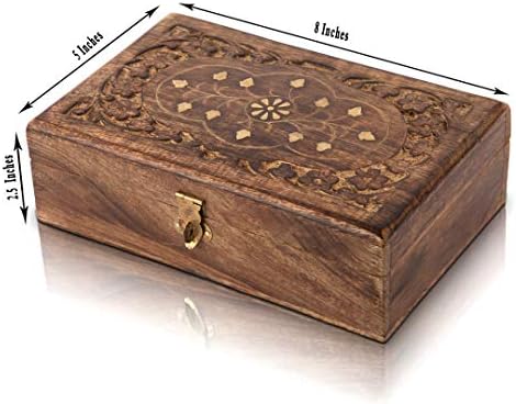 Одлични идеи за роденденски подароци рачно изработени декоративни дрвени накит кутија со заклучување и клуч за накит организатор за кутија