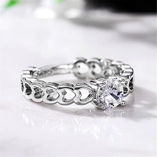 Накит сет тинејџерски ангажман круг исечени циркони жени свадбени прстени накит за накит за жени со полни дијаманти дами прстен