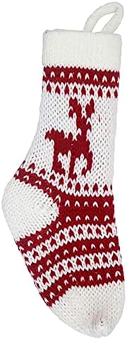 Алемо Хуангксинг - Божиќни чорапи дома Декорација на домашни бонбони ткаени торби со приврзоци за Божиќни декорации Чорапите