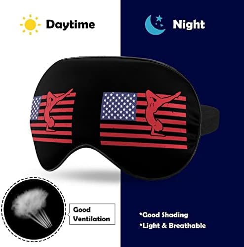 Американско Знаме Гимнастичарка Маска За Спиење Лесна Маска За Очи Маска За Очи Покријте Со Прилагодлив Ремен За Мажи Жени