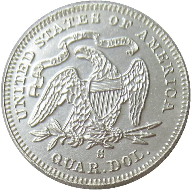 Американски 25 центи знаме 1866 Сребрена позлатена реплика комеморативна монета
