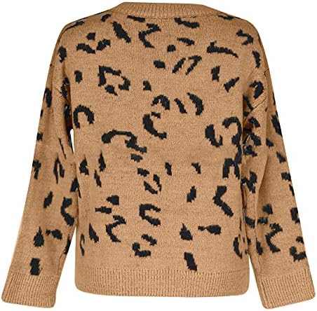 Osенски преголеми џемпери на YmoSRH, лабава плетена форма на starвезда, печати долг ракав, блуза со џемпер со врат од вратот, V-врат