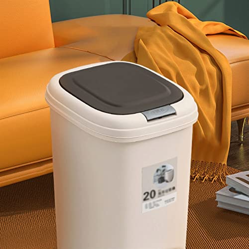 lucbei ѓубре може 8L/10L/15L/20L кујнски ѓубре за отпадоци со покривка со голем капацитет пластична корпа за хартија за канцеларија за спални