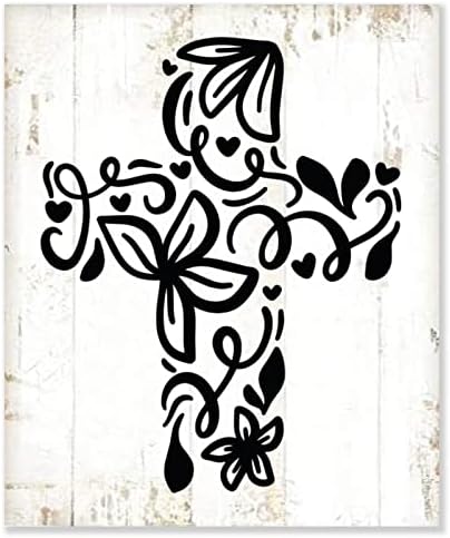 Процвета вкрстено дрво знак Библиски стихови Кристијан Исус Бог Рустикален плакета Дома Декоративен дрвен знак wallиден декор за