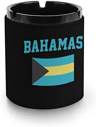 Бахама знаме Пу кожа пепелници за пушачи десктоп пушење пепел фиока за пепел за домашно канцелариски автомобил
