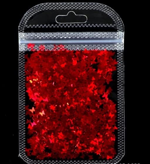 2G торба со ласерска пеперутка Секвен ласерска боја секвен 3мм торбан ласерски накит за секвенци за нокти - накит -