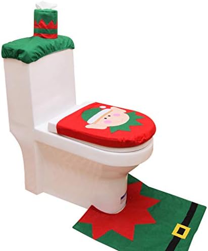 Тоалета за седиште во Дедо Мраз и покритие 3 парчиња Поставете ткиво на ткиво за Божиќ
