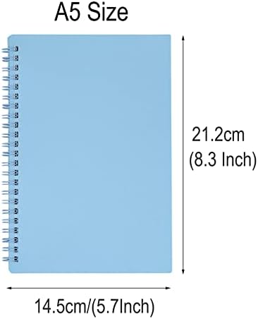 Спирална тетратка Јансанидо, 4 парчиња А5 дебела пластична тврда хард -порта 8мм владееше со 4 листови во боја -160 страници списанија за