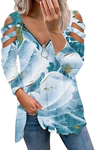Дуксери за жени плус големина на врвови за носење со хеланки маица лесна под маици со слој, стилски џемпери Ц-небо сина
