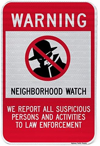 Знак за предупредување за гледање во соседството | За паркинзи, приватна сопственост или патишта | Отпорен на временски услови | Алуминиум и