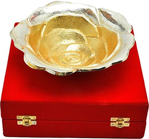Џајпур Кец Убава Цветна Маса Декоративна Сребрена Чинија Златна