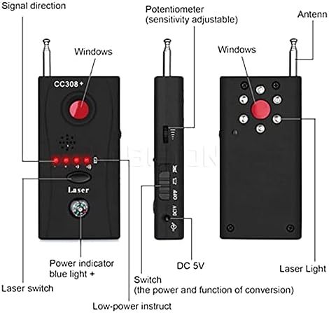 Нов целосен опсег Анти - - шпионски детектор за грешки CC308 мини безжична камера скриен сигнал GSM уреди Пронаоѓач на приватност
