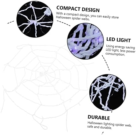 Jardwe 1 лист светлечки пајак веб -страница на отворено, предводен декор, пајак веб -светло, декоративна пајак, светлина за Ноќта на