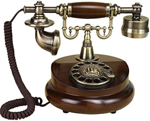 PDGJG Retro Vintage Телефонски телефони Класичен биро фиксна телефон со реално време и приказ на лична карта за канцеларија за